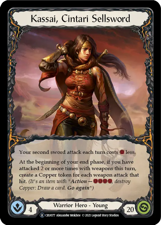 Kassai Cintari Sellsword trading card from War Unlimited Crucible of War Unlimited set
