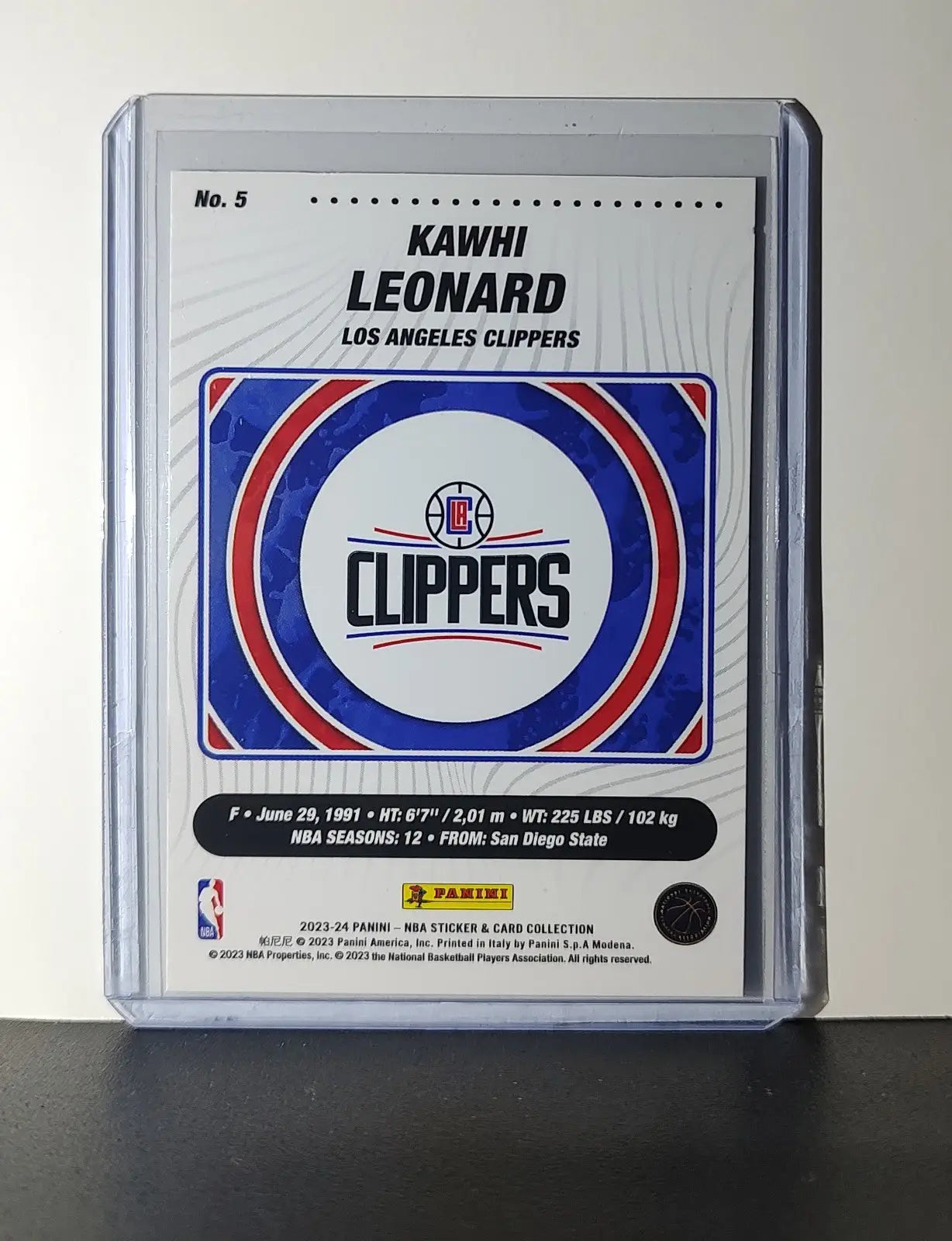 Kawhi Leonard 2023-24 Panini NBA Sticker Foil Card #5 Los Angeles Clippers - Basketball Card Single