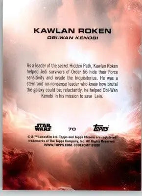 Kawlan Roken - 2025 Topps Chrome Sapphire Edition Star Wars - #70 - Non_sport - Star Wars Card Single