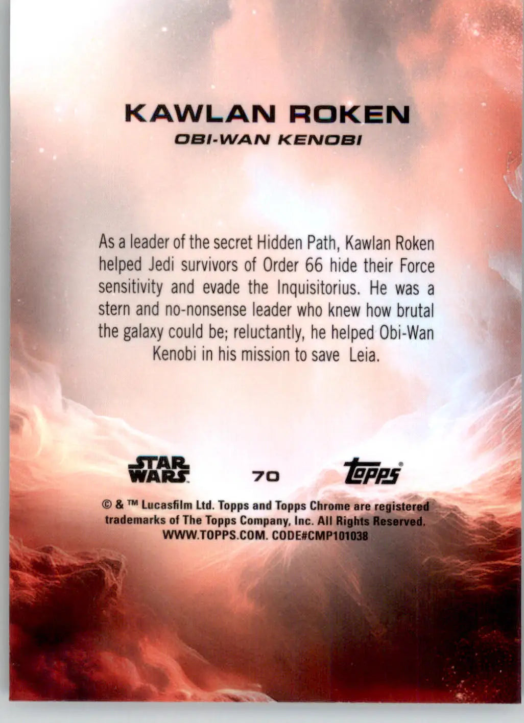 Kawlan Roken - 2025 Topps Chrome Sapphire Edition Star Wars - #70 - Non_sport