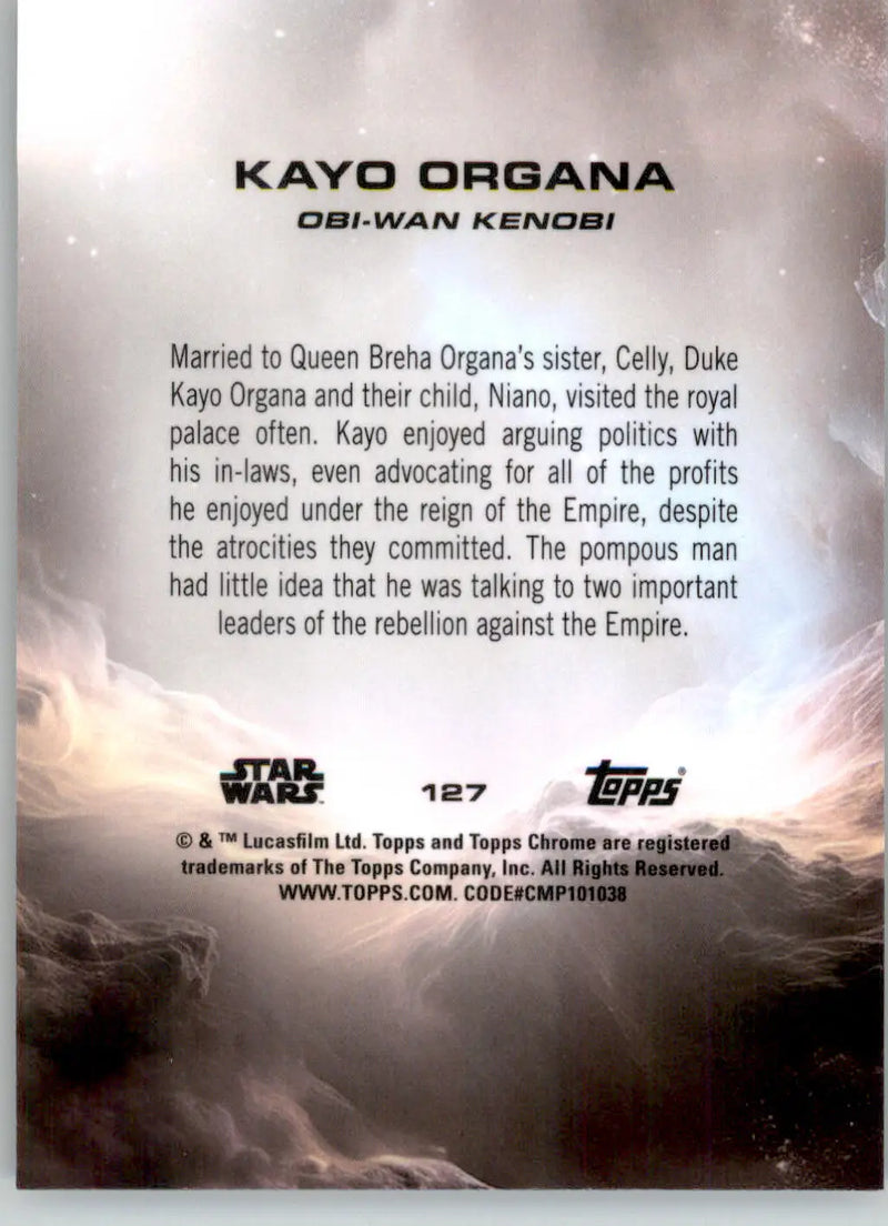 Kayo Organa - 2025 Topps Chrome Star Wars Sapphire - #127 - Non_sport - Star Wars Card Single