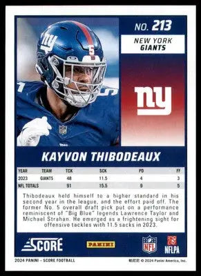 Kayvon Thibodeaux 2024 Score #213 New York Giants - Football Card Single