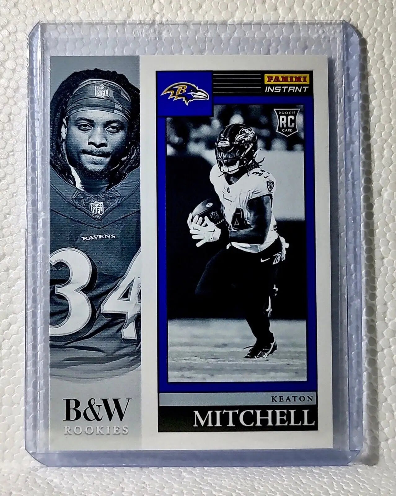 Keaton Mitchell 2023 Panini NFL #15 Black & White Rookies Card Ravens 1/216 - Football Card Single