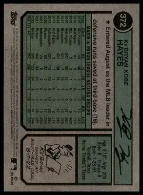 Ke’Bryan Hayes 2023 Topps Heritage #372 Pittsburgh Pirates - Baseball Card Single