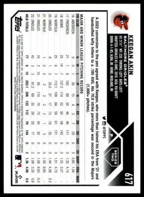Keegan Akin 2023 Topps #617 Baltimore Orioles - Baseball Card Single