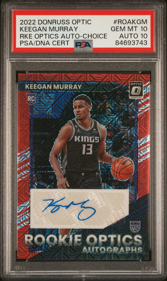 Keegan Murray 2022 Panini Optic Choice Auto PSA 10 Auto 10 - Basketball Card Single