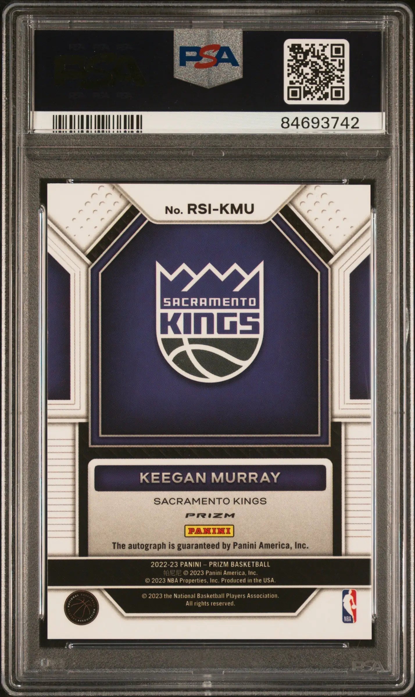 Keegan Murray 2022 Panini Prizm Choice Rookie Auto PSA 10 Auto 10 - Basketball Card Single
