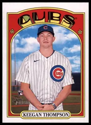 Keegan Thompson Rookie 2021 Topps Heritage #588 Chicago Cubs - Baseball Card Single