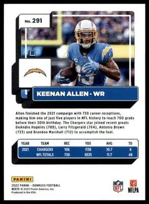 Keenan Allen 2022 Donruss #291 Los Angeles Chargers - Football Card Single