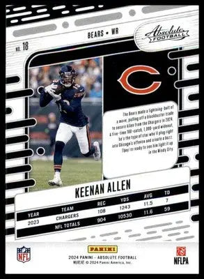 Keenan Allen 2024 Panini Absolute Retail #18 Chicago Bears - Football Card Single