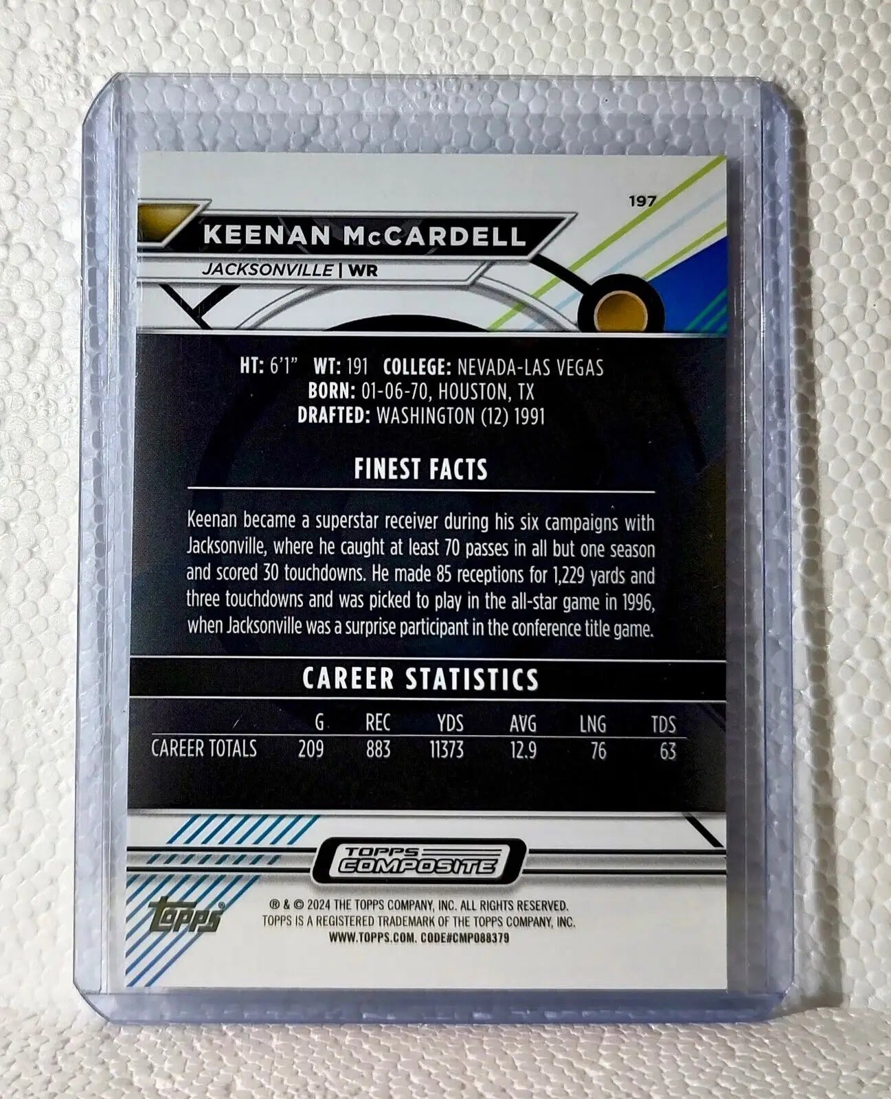 Keenan McCardell 2023 Topps Finest NFL #197 Football Card Jacksonville Jaguars - Football Card Single