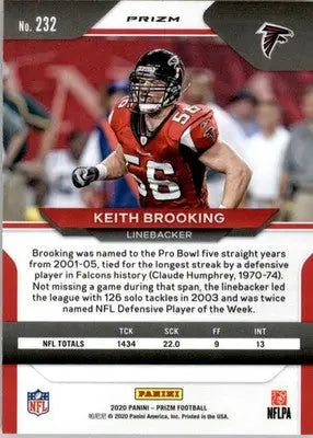 Keith Brooking - 2020 Panini Prizm - #232 - Prizm Orange Ice Football - Football Card Single