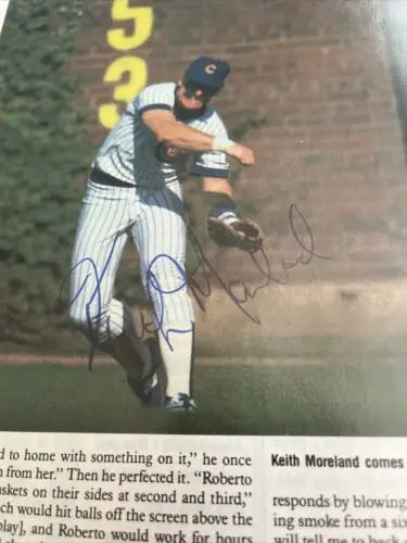 Keith Moreland signed 1986 Sport Magazine page Chicago Cubs autographed photo