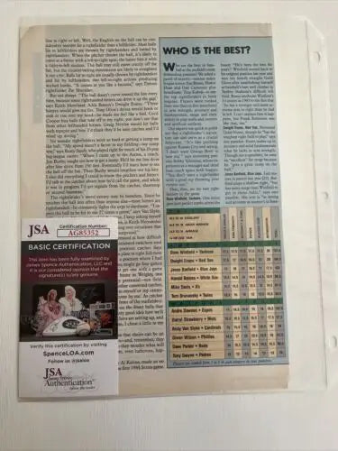 Keith Moreland signed Sport Magazine page with authentication sticker for Chicago Cubs