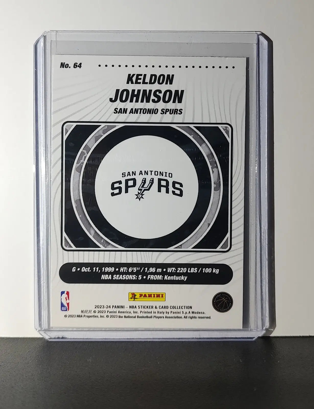 Keldon Johnson 2023-24 Panini NBA Sticker Foil Card #64 San Antonio Spurs - Basketball Card Single