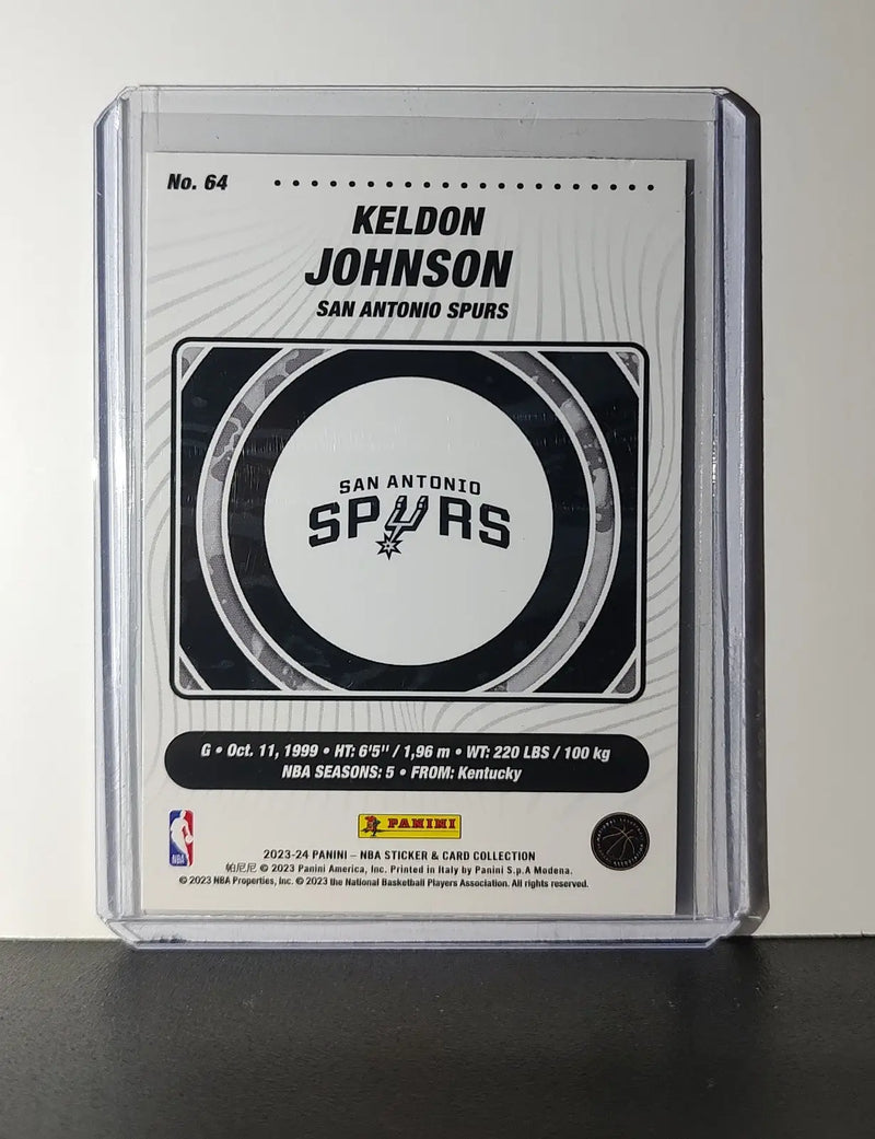 Keldon Johnson 2023-24 Panini NBA Sticker Foil Card #64 San Antonio Spurs - Basketball Card Single