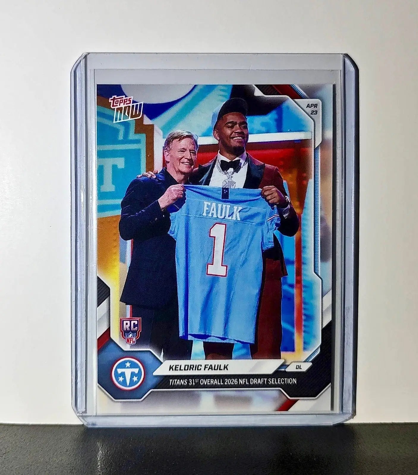 Keldric Faulk Rookie 2026 Topps Now Draft Night #KFAU Card Tennessee Titans - Football Card Single