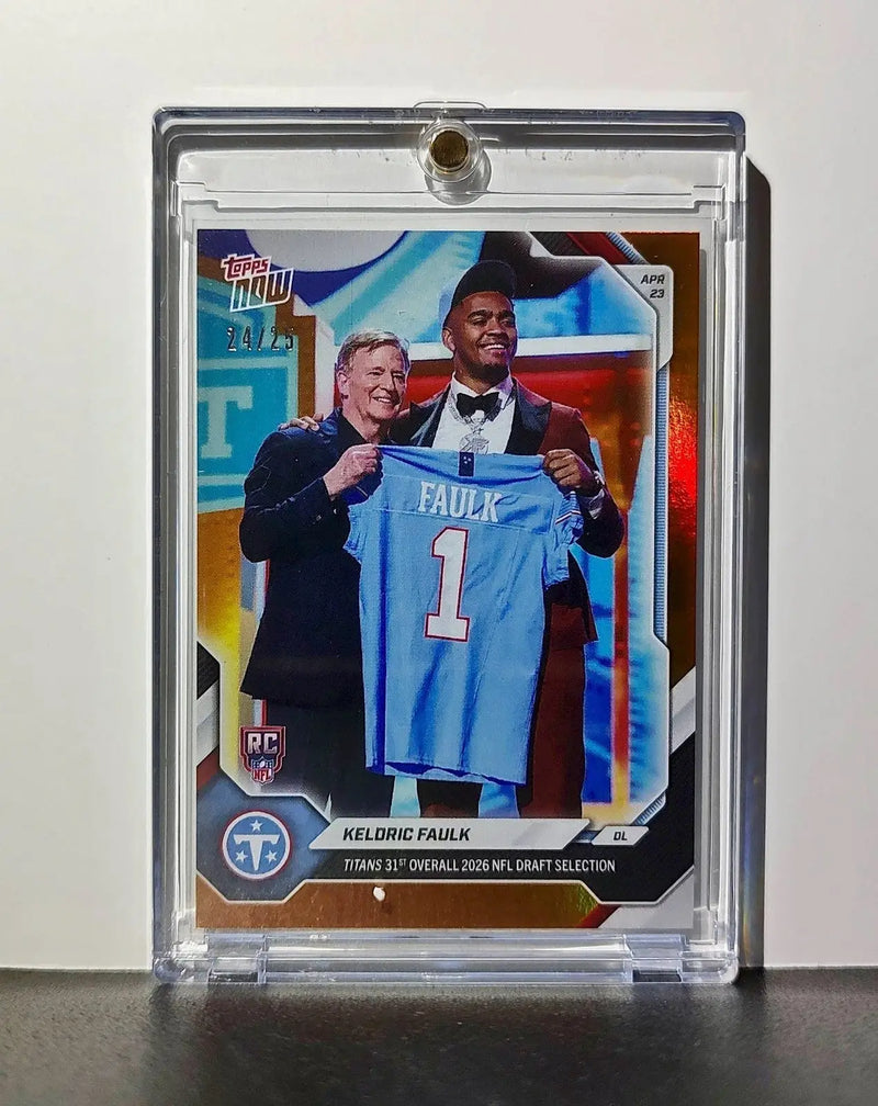 Keldric Faulk Rookie 2026 Topps Now Draft Night #KFAU Orange Foil 24/25 Card - Football Card Single