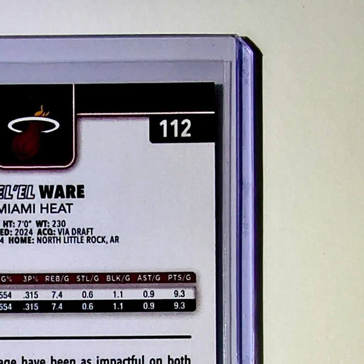 Kel’el Ware 2025-26 NBA Topps Chrome Update #112 Basketball Card Miami Heat - Basketball Card Single