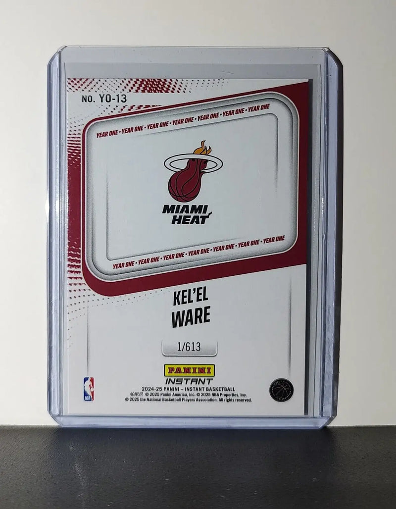 Kel’el Ware Rookie Card 2024-25 Panini Year One #13 Basketball Miami Heat 1/613 - Basketball Card Single