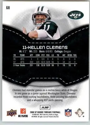 Kellen Clemens - 2008 SP Rookie Threads - #68 - Football - Football Card Single