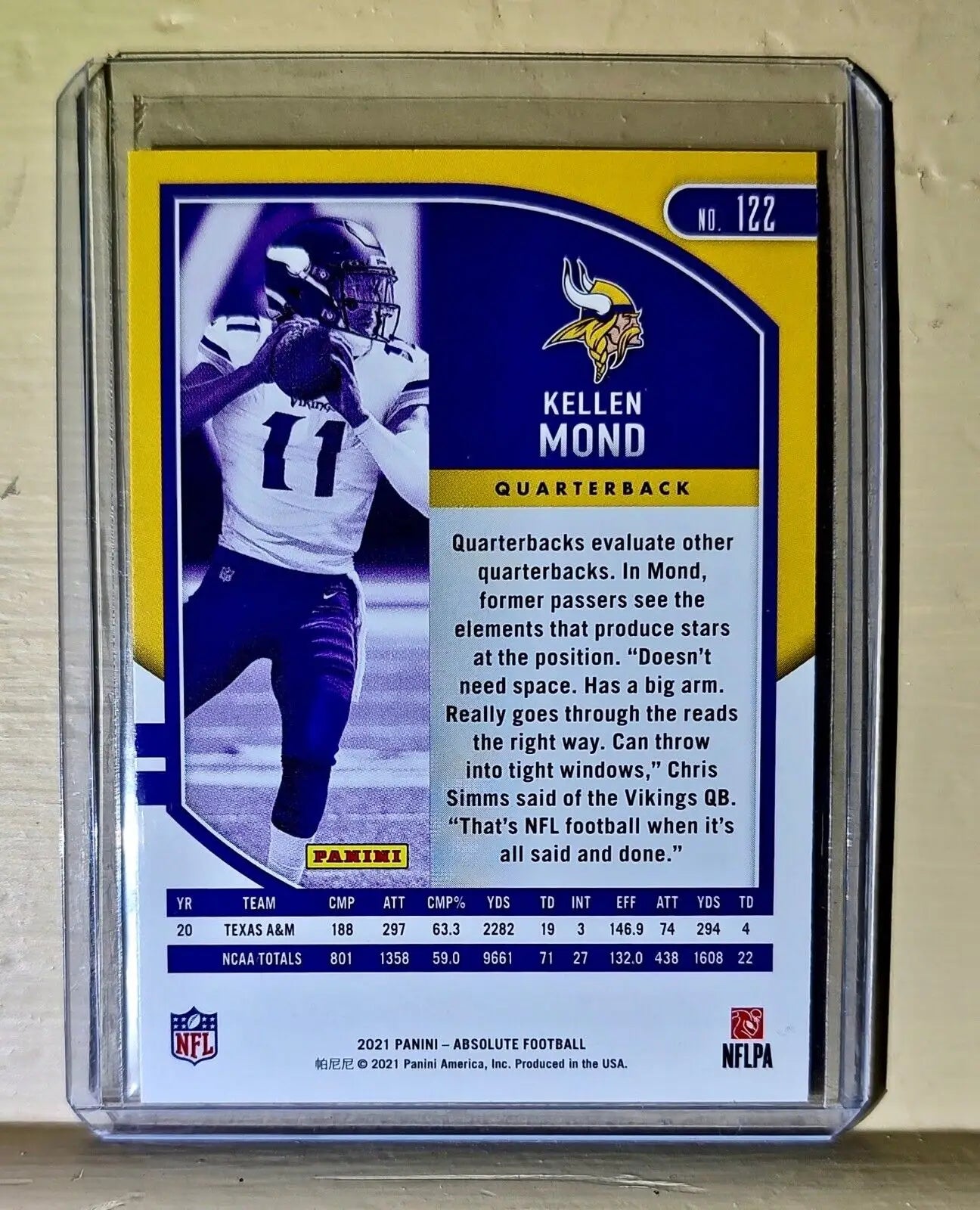 Kellen Mond 2021 Panini NFL Absolute Rookie Football #122 Card - Football Card Single