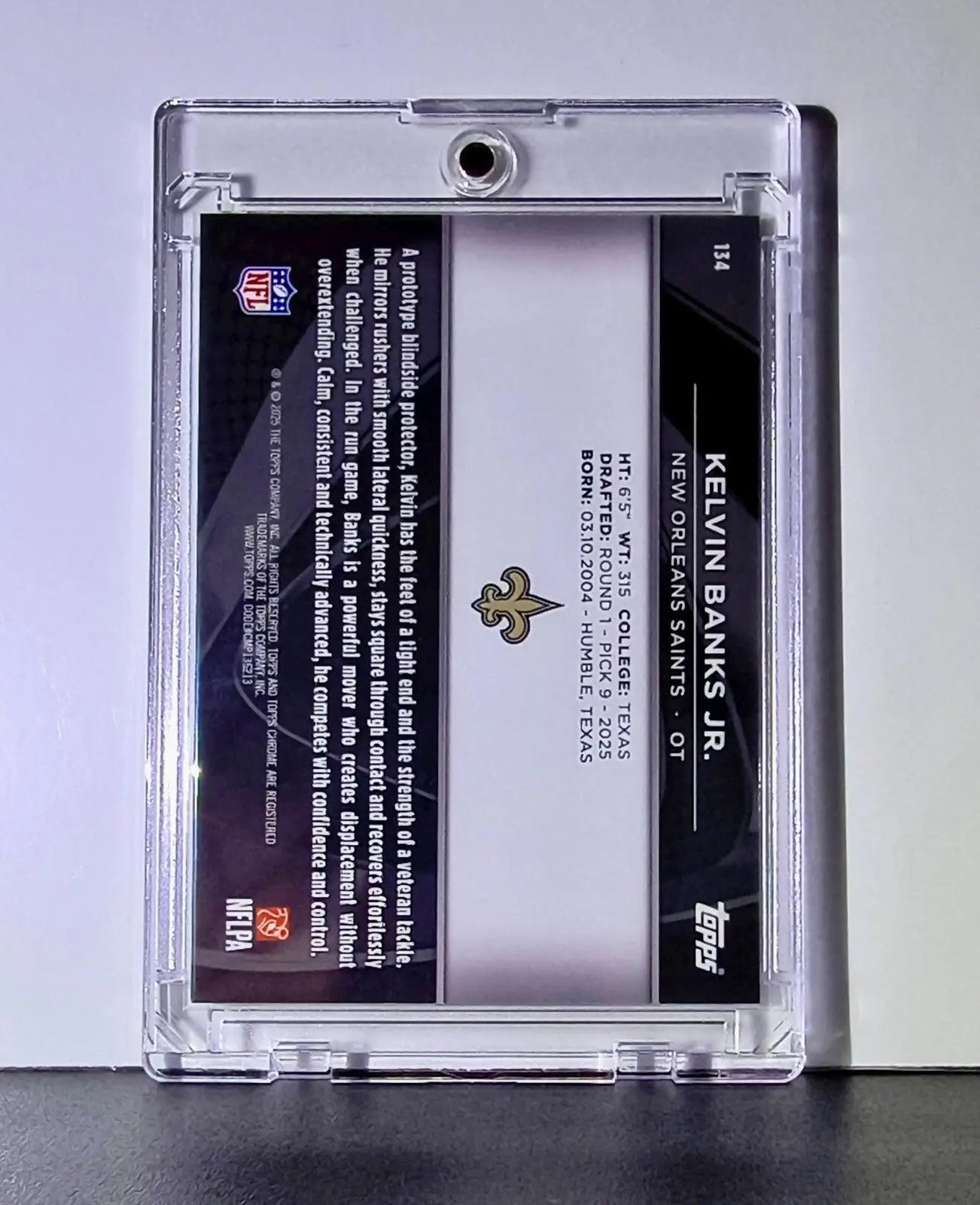 Kelvin Banks Jr Rookie 2025 NFL Topps Chrome Black #134 Blue Refractor 139/150 - Football Card Single