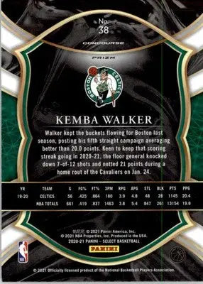 Kemba Walker - 2020-21 Panini Select - #38 - Red White Orange Flash Basketball - Basketball Card Single