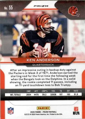 Ken Anderson - 2020 Panini Prizm - #55 - Prizm Lazer Football - Football Card Single
