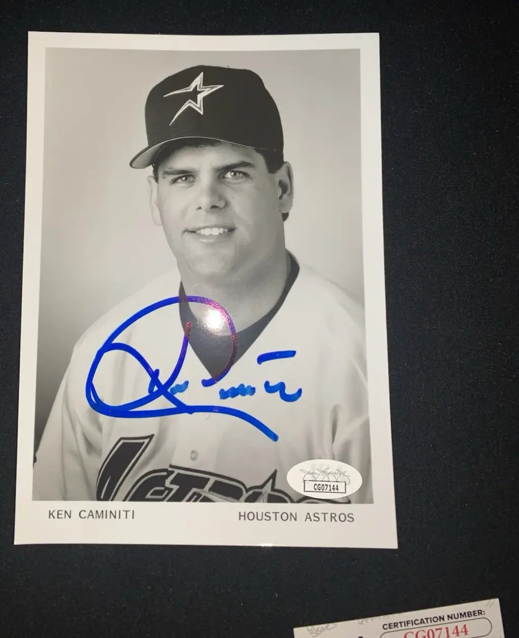 Autographed Ken Caminiti Houston Astros 5x7 glossy team photo JSA authenticated