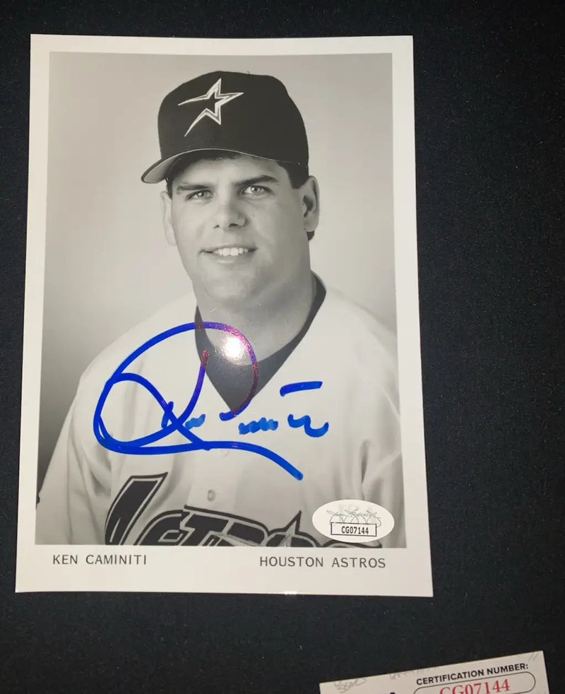 Autographed Ken Caminiti Houston Astros 5x7 glossy team photo JSA authenticated