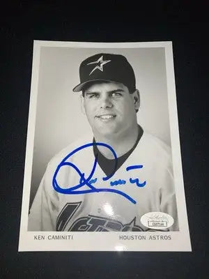 Autographed Ken Caminiti Houston Astros 5x7 glossy team photo with JSA authentication