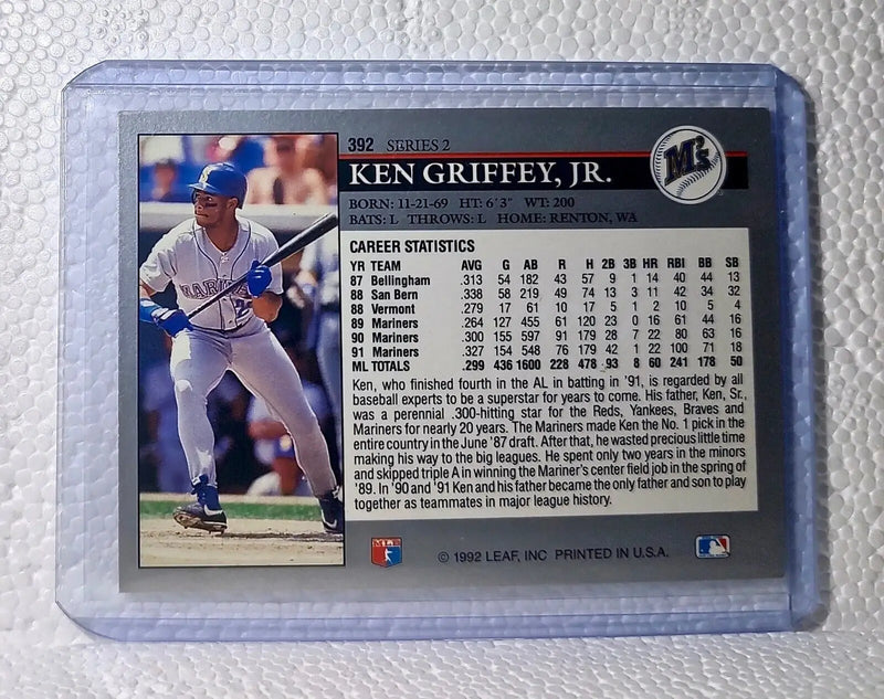 Ken Griffey Jr. 1992 Leaf MLB #392 Series 2 Baseball Card Seattle Mariners - Baseball Card Single
