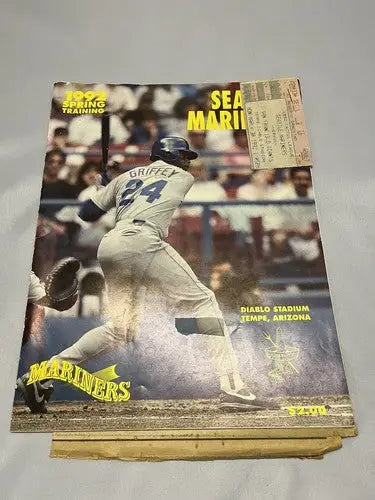 KEN GRIFFEY JR Mar 30 1992 SEATTLE MARINERS Spring Training Program Ticket Stub - Sports Memorabilia