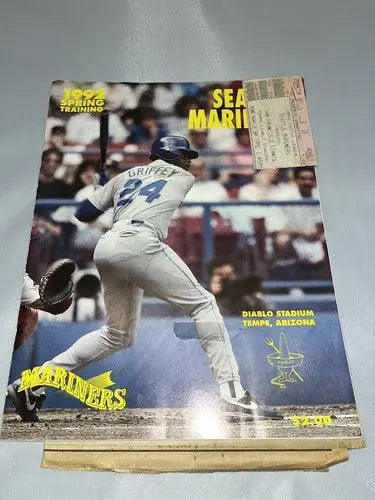 KEN GRIFFEY JR Mar 30 1992 SEATTLE MARINERS Spring Training Program Ticket Stub - Sports Memorabilia