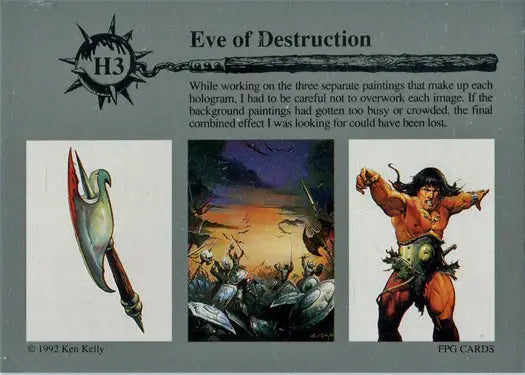 Ken Kelly Series 1 Hologram Chase Card H3 Eve Of Destruction - Other