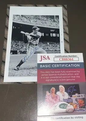 Ken Keltner Cleveland Indians (d.1991) Autographed 3x5 Signed Action Photo JSA - Sports Memorabilia
