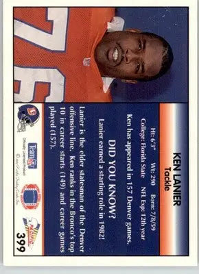 Ken Lanier - 1992 Pacific - #399 - Football - Football Card Single