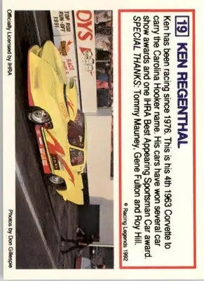 Ken Regenthal - 1991 Racing Legends IHRA - #19 - Racing - Racing Card Single