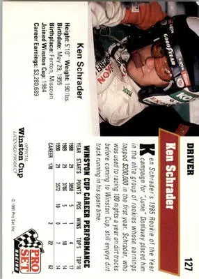 Ken Schrader - 1991 Pro Set - #127 - Racing - Racing Card Single