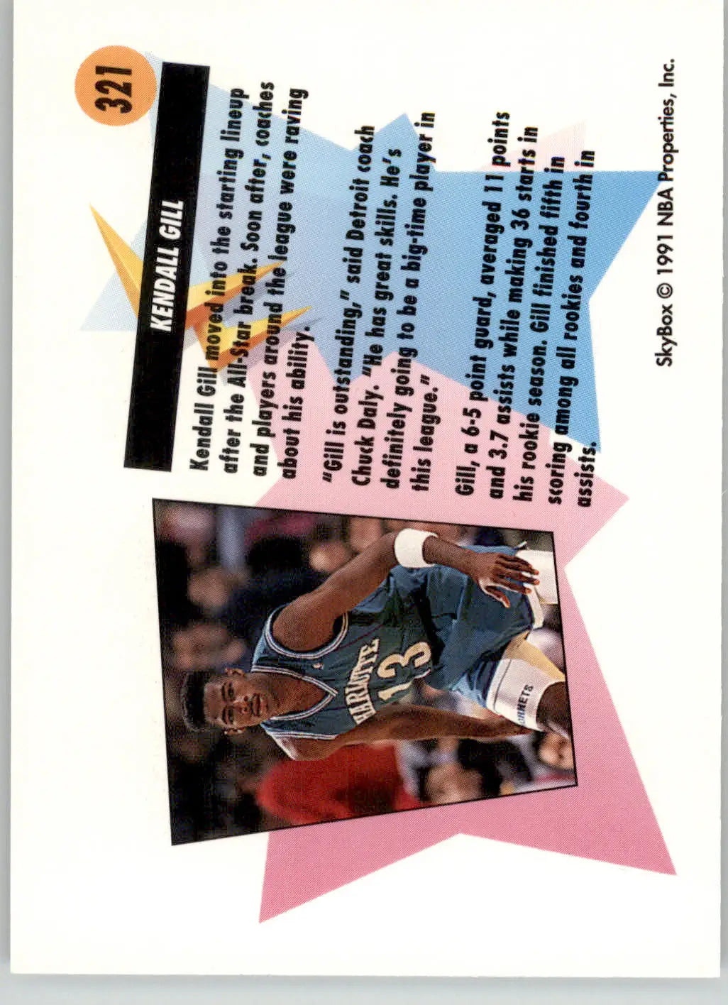 Kendall Gill - 1991-92 SkyBox - #321 - Basketball - Basketball Card Single