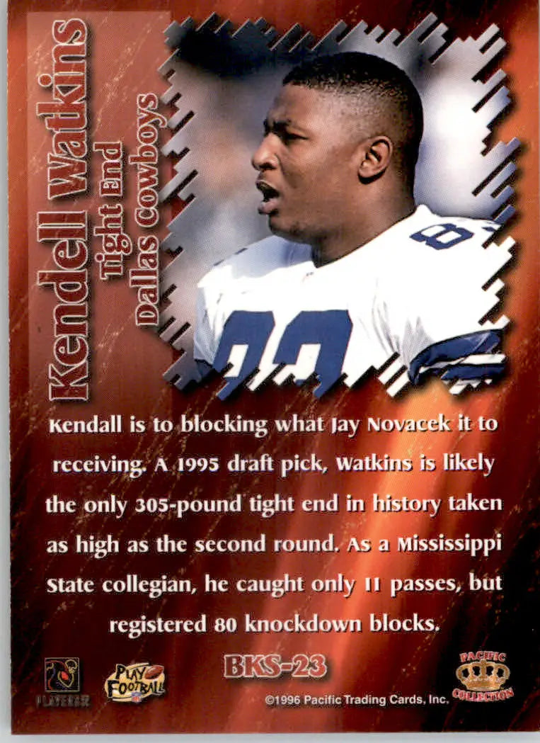Kendell Watkins - 1996 Pacific Dynagon - #BKS-23 - Best Kept Secrets Football - Football Card Single