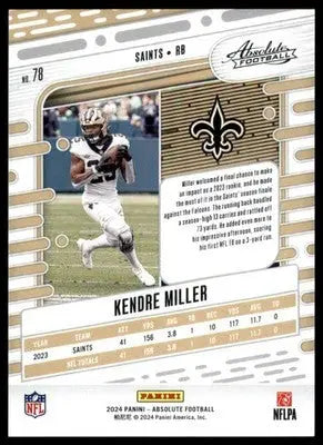 Kendre Miller 2024 Panini Absolute Retail #78 New Orleans Saints - Football Card Single