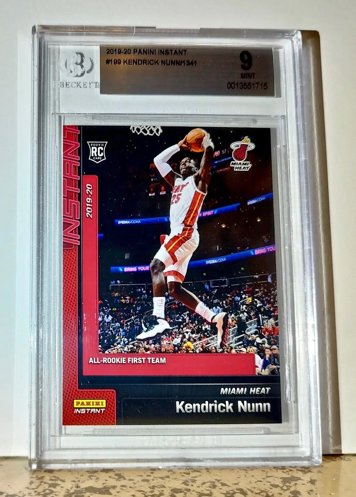 Kendrick Nunn 2019-20 Panini NBA #199 Rookie 1 of 1341 BGS 9 Mint Heat