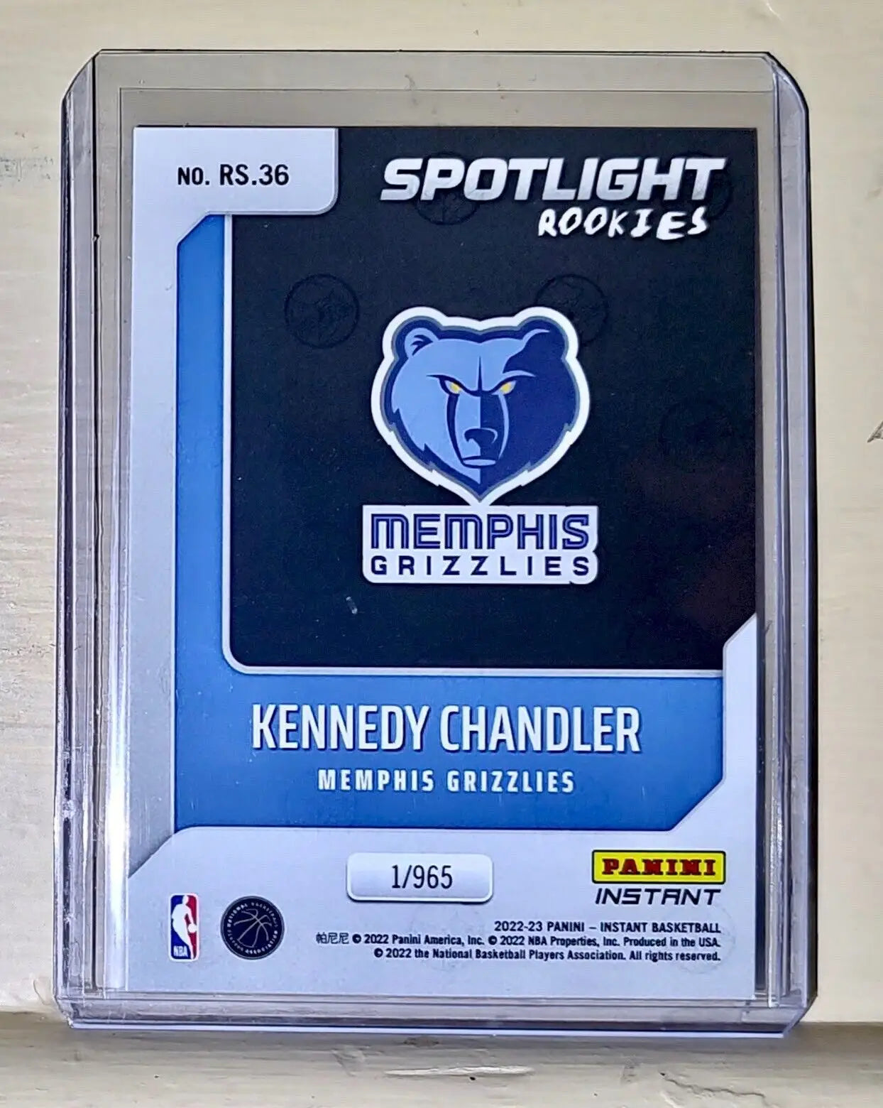 Kennedy Chandler 2022-23 Panini NBA #36 Spotlight Rookies Card 1/965 - Basketball Card Single