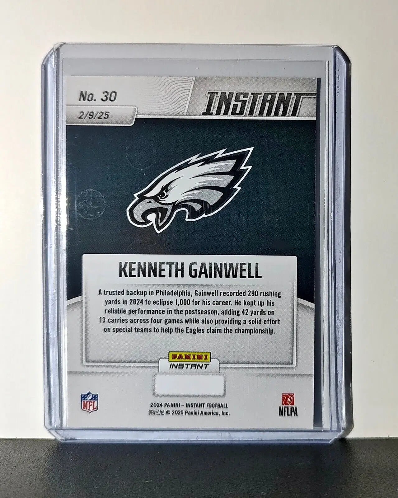 Kenneth Gainwell 2024 Panini Super Bowl LIX Champions NFL #30 Football Card