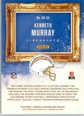 Kenneth Murray - 2020 Panini Chronicles - Gridiron Kings - #GK-34 - Football - Football Card Single