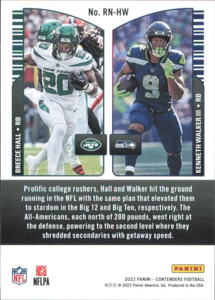 Kenneth Walker III Breece Hall Rookie 2022 Panini Contenders Round Numbers #RNHW - Football Card Single