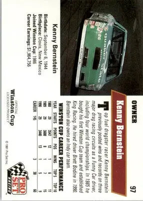 Kenny Bernstein - 1991 Pro Set - #97 - Racing - Racing Card Single