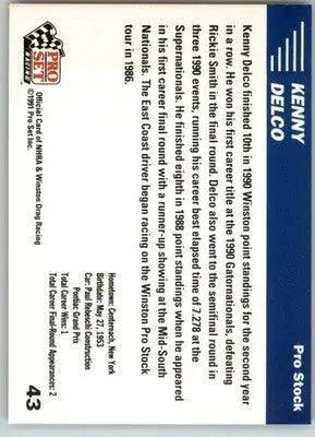 Kenny Delco - 1991 Pro Set NHRA - #43 - Racing - Racing Card Single